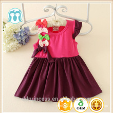 Novas meninas do bebê sem vestidos Red Summer Baby Girl Dress Com pequenos doces Bow-nó Meninas Fantasia casual Vestido 2-7 anos de idade